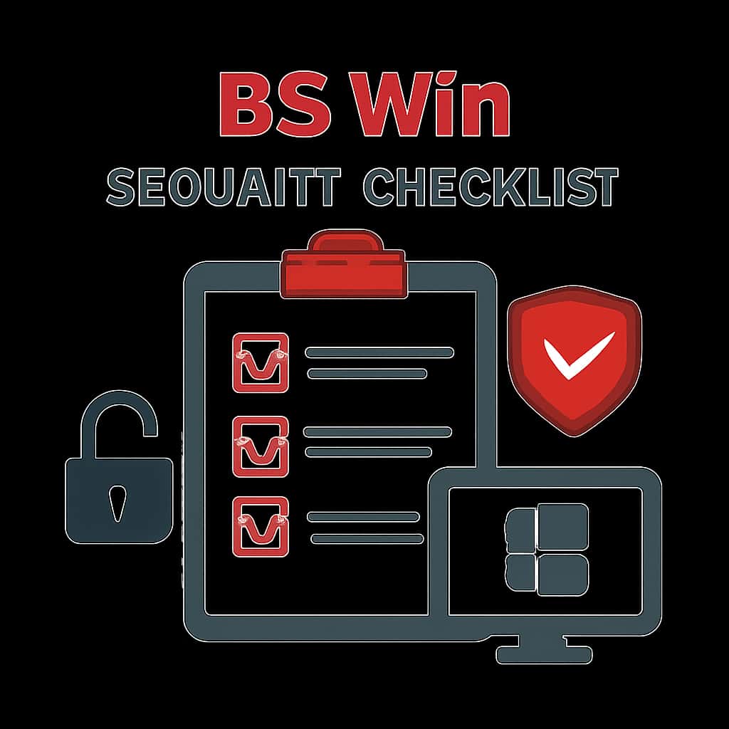 Diagram illustrating the key elements of the BS Win Security Checklist.