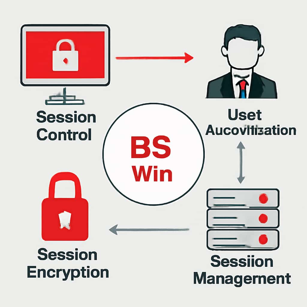 Illustration on session control for BS Win Security.