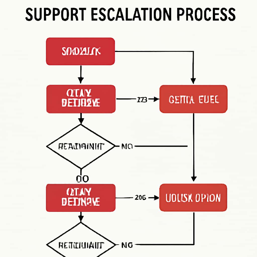 Diagram illustrating the BS Win Support Escalation Process.