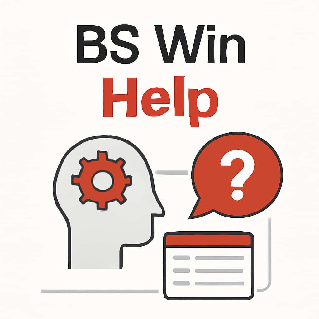 Illustration of BS Win Help assistance topics.