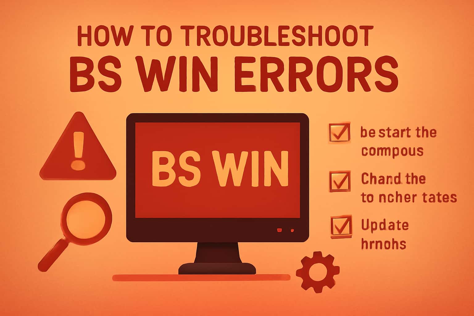 An informative scene depicting steps to troubleshoot BS Win errors.
