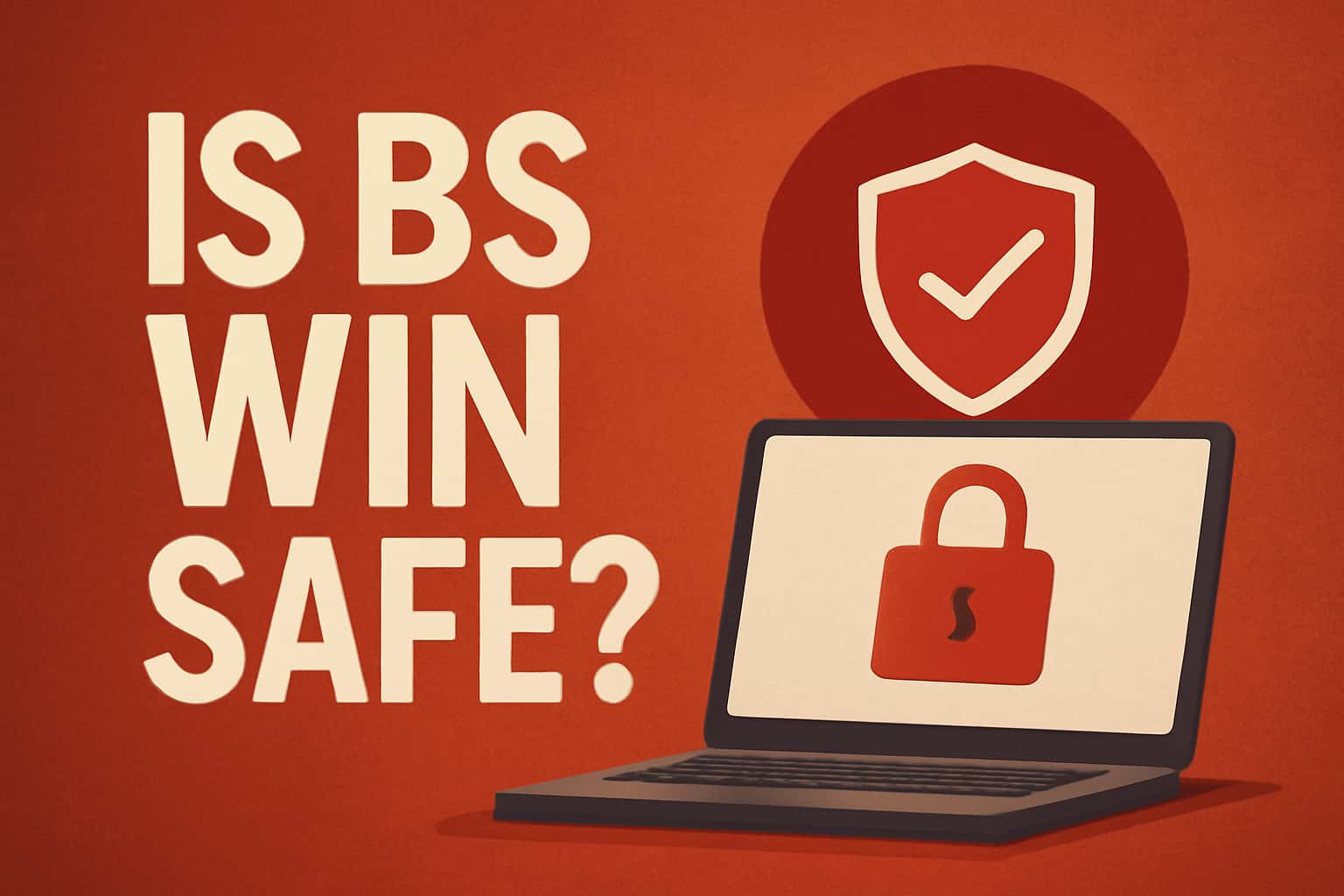 An informative visual representation about the safety of BS Win with a focus on security.