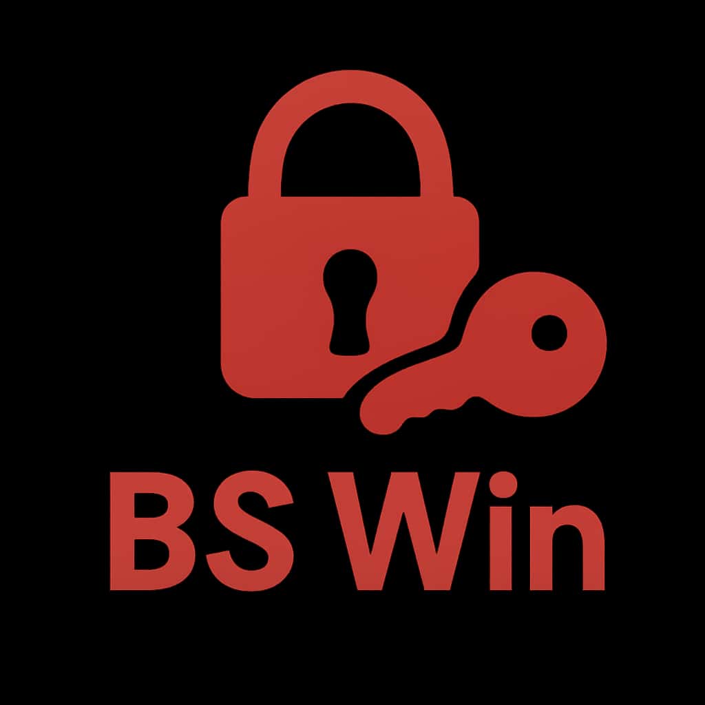A badge illustrating secure access for BS Win users.