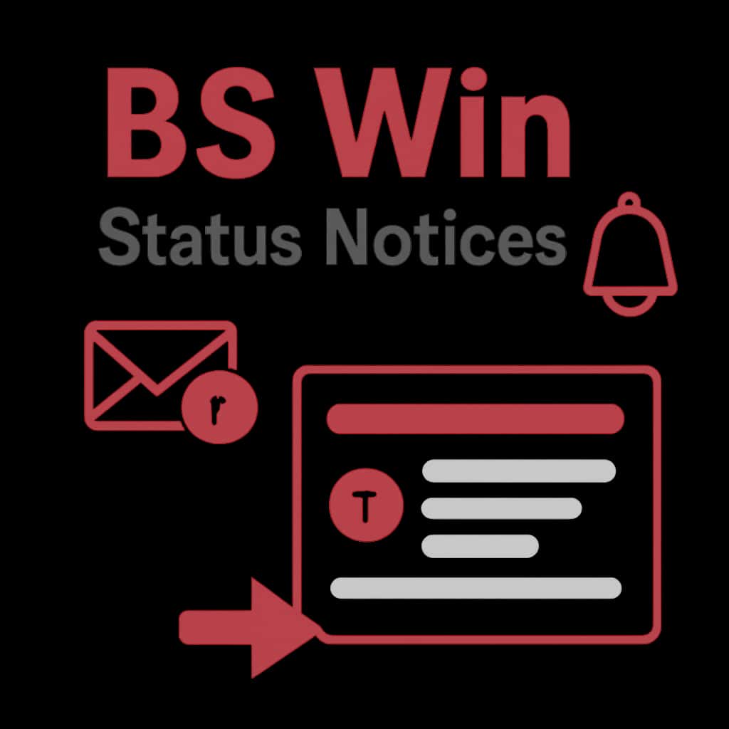 Illustration summarizing key aspects of BS Win Status Notices.